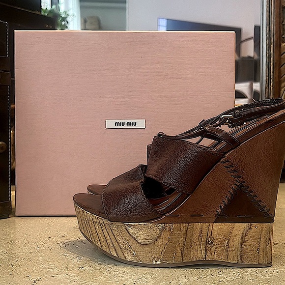 Miu Miu Wooden Mules Size 37 - Picture 2 of 12